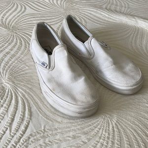 White slip on vans